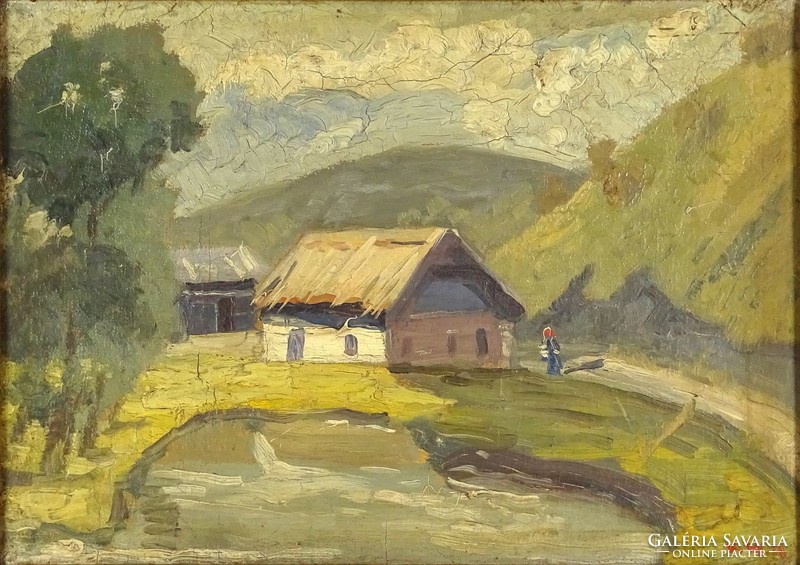 1E147 Magyar festő XX. század : Ház a hegyen