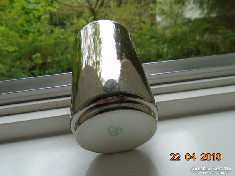 MID CENTURY GEROLD FLORIST DESIGN Ezüstözött modern henger váza
