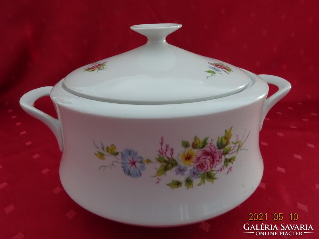 Lowland porcelain, soup bowl with spring floral pattern, top diameter 20 cm. He has! Jókai.