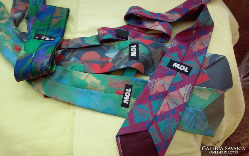 4 db 137 cm hosszú MOL nyakkendő a 90-es évekből
