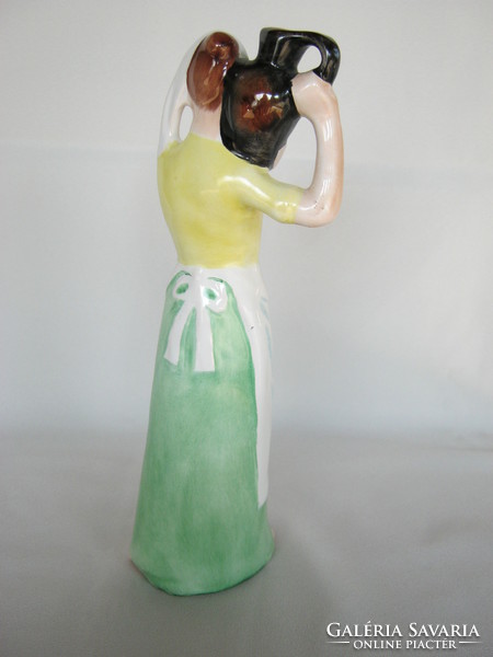 Bodrogkeresztúri kerámia lány korsóval 24 cm