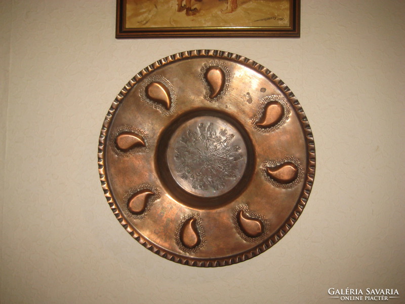 Fine art, numbered, wall-mounted copper plate, embossed 6.5 cm,