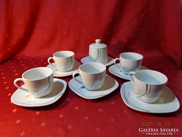 There is a well-porcelain, thick-walled, five-person tea set. He has!