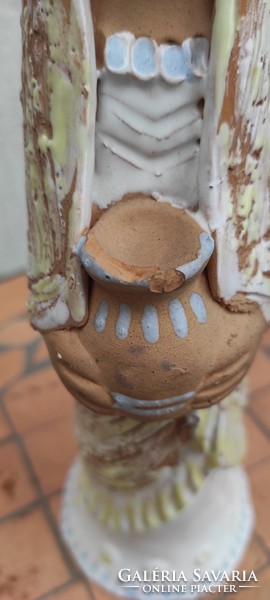 Keràmia figuràlis leàny korsóval színes Szignàlt Antalfiné Szente Katalin