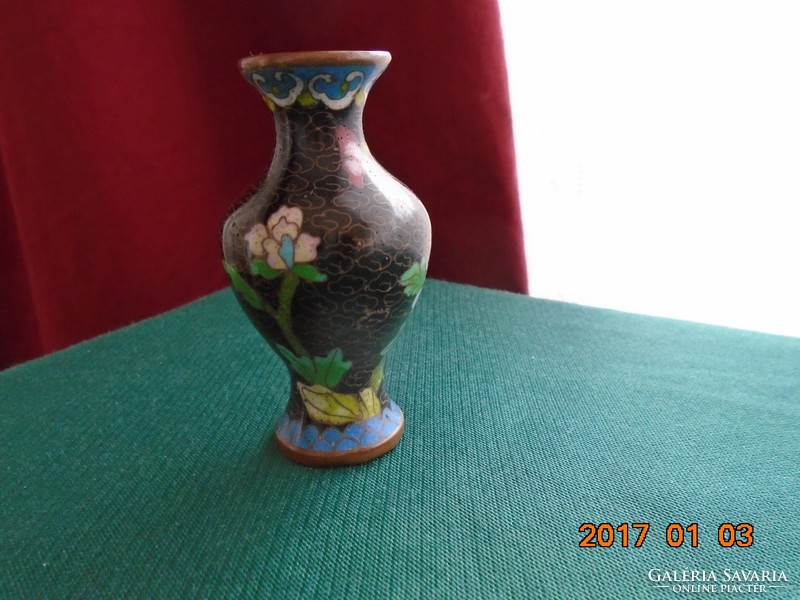 Antique Chinese split enamel cloisonné vase