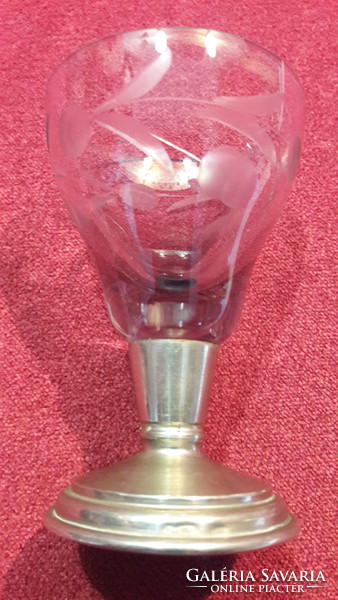 2db fémtalpas üveg pohár