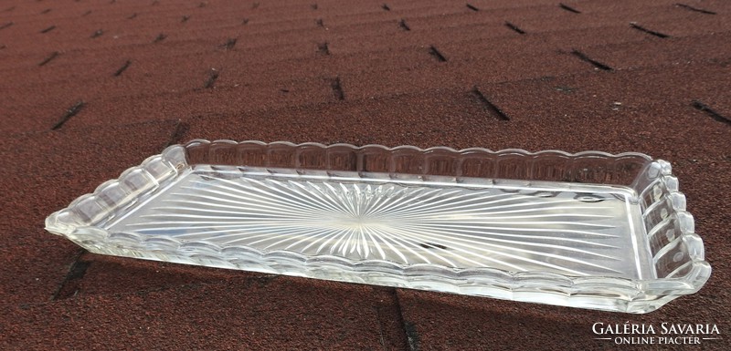 Régi süteményes hosszú üvegtálca