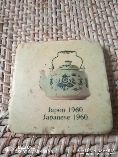 Beautiful rare Japanese carved stone cup coaster