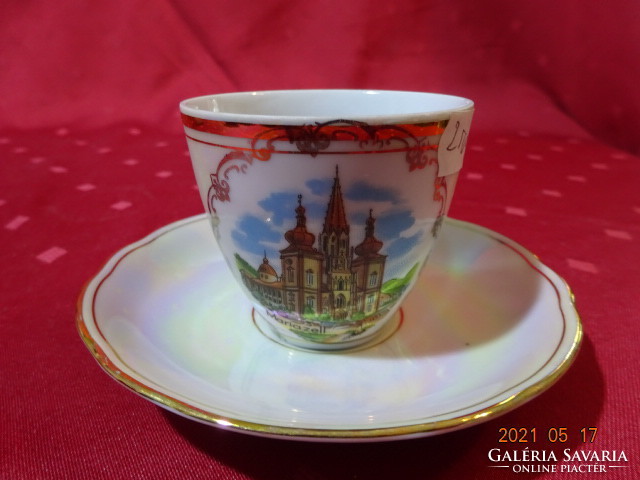 Bohemia Czechoslovak porcelain, lychee coffee cup + placemat. Mariazell memorial. He has!