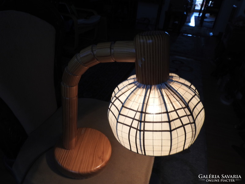 Quelle vintage pine table lamp with adjustable body