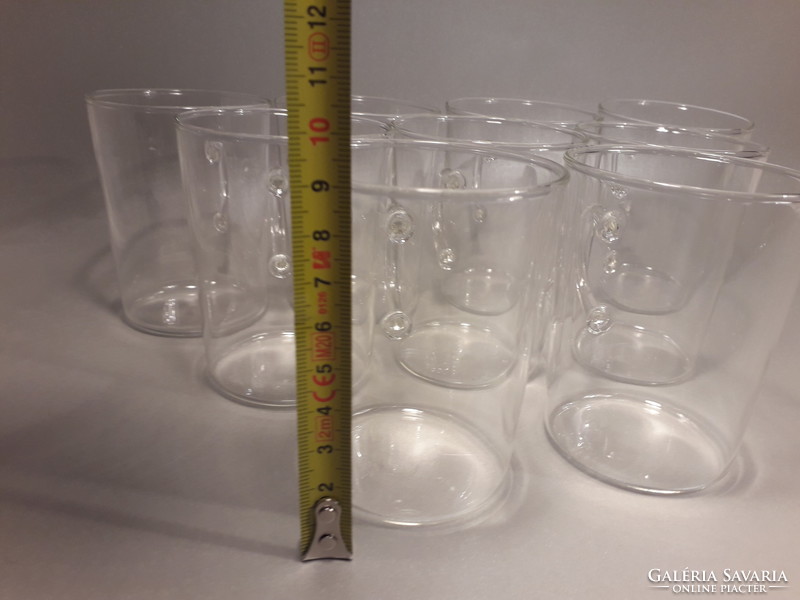 Jelzett eredeti akciós áron! Schott Mainz Jena glass füles üveg pohár 8 darab hideg meleg italokhoz