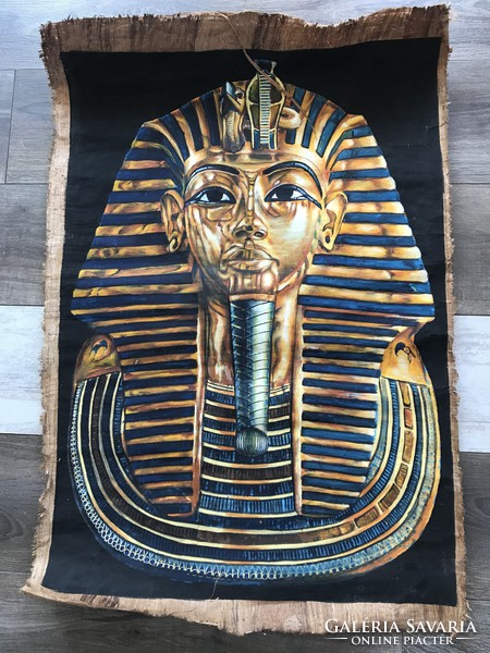 Kézzel festett papirusz kép Tutanhamon