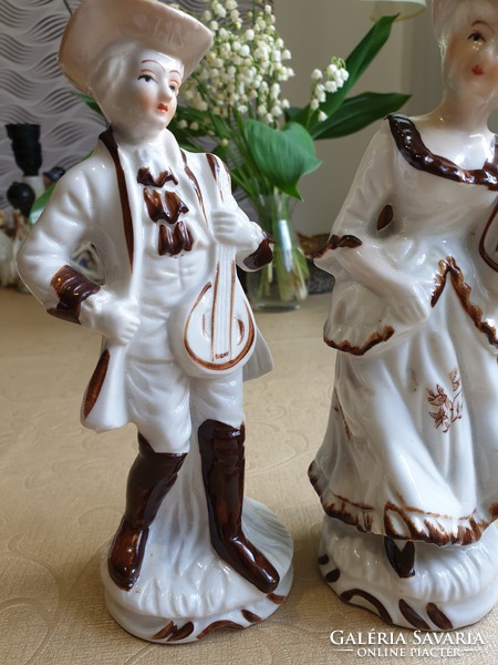 Antique porcelain figurine pair, musical pair for sale!