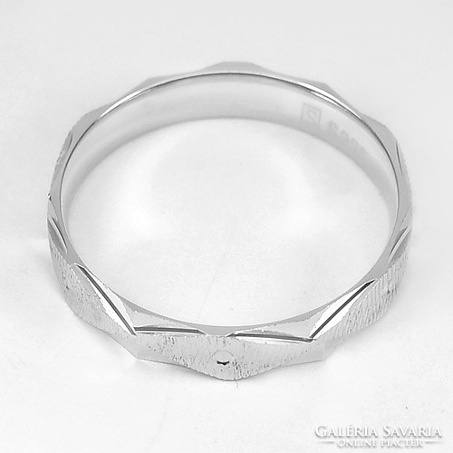 Genuine 925 sterling silver wedding ring (patterned, unisex) 2.59g (18mm)