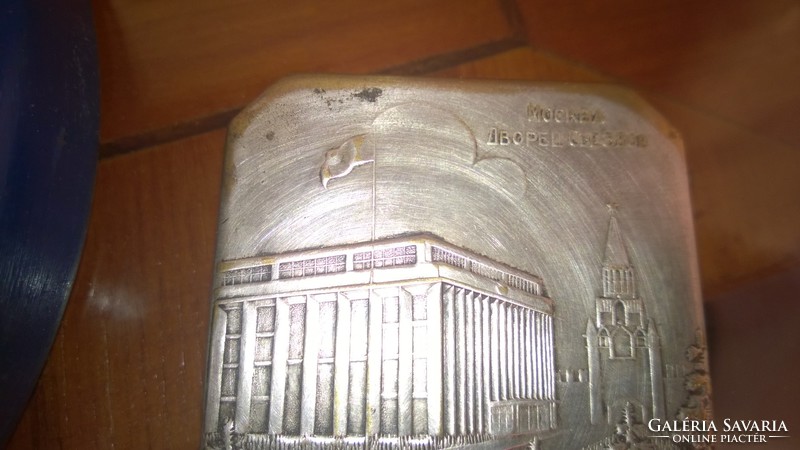 Antik orosz ezüstözött szelence-puderes kompakt