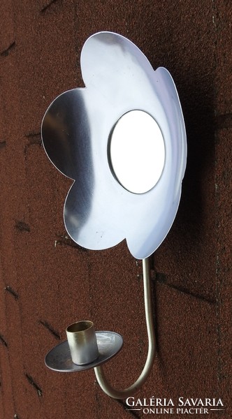 Margaréta alakú fali fém tükrös gyertyatartó