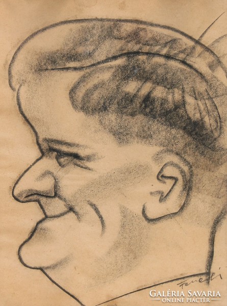 Cartoon of Frederick Karinthy - old graphics
