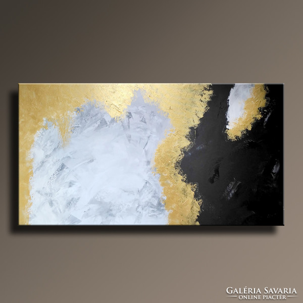 Vörös Edit- Gold Black Abstract 150x80 cm
