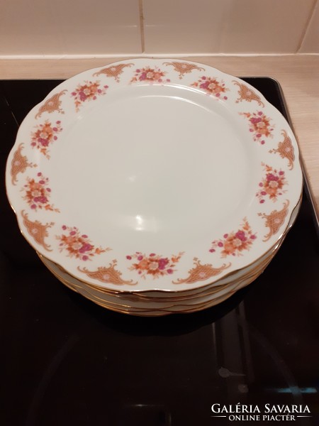 6 pcs in one - large yellow floral flat plates 6 plates