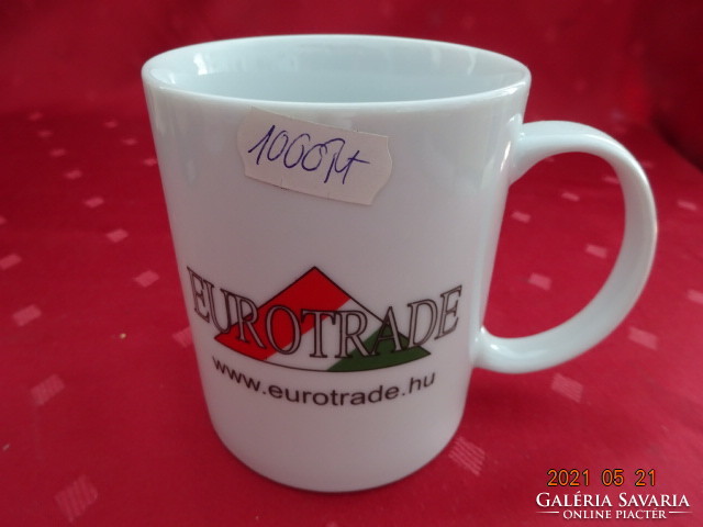 Porcelán pohár, EUROTRADE felirattal, magassága 9,5 cm. Vanneki!