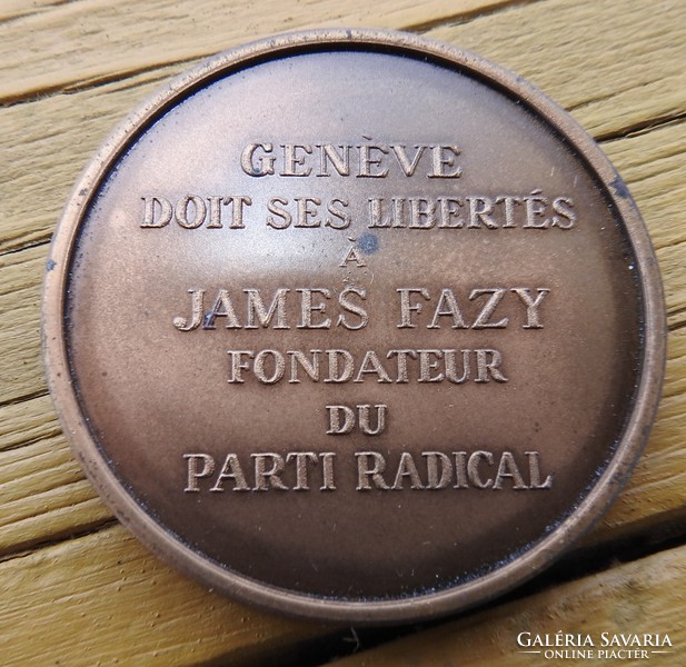 JAMES FAZY 1846-976 GENÉVE DOIT SES LIBERTÉS bronz érme