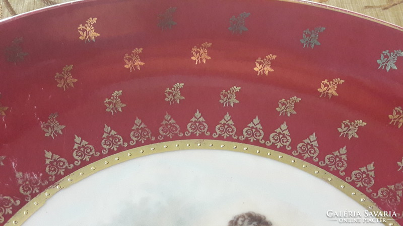 Monarchia korabeli antik jelenetes porcelán fali tál