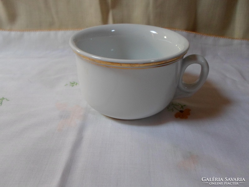 Zsolnay porcelain comma mug, comma cup; golden cup with mug and mug