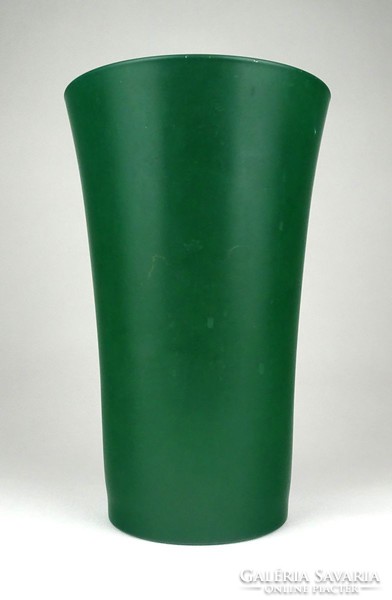 1E483 Nagyméretű méreg zöld üveg váza virágváza 24.5 cm