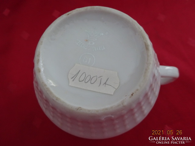 Csehszlovák porcelán pohár, arany díszítéssel, magassága 8 cm. Vanneki!