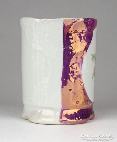 1E559 Antik irizáló felületű porcelán bögre