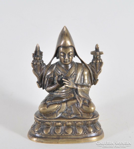 Antik bronz alak, Tsongkhapa, 18. század