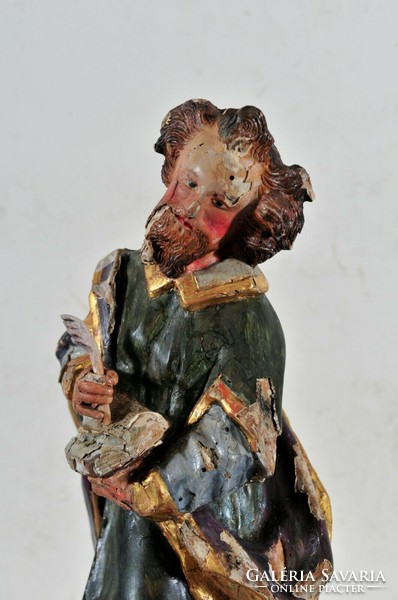Antik barokk faszobor Szent Lukács evangélista, 18. század
