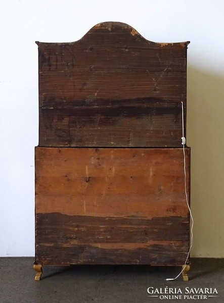 1E754 Antik intarziás copf írószekreter 1800 - 1820 körüli darab 202 cm