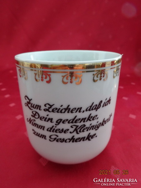 Czechoslovak porcelain mug with spring flowers and inscriptions. He has!