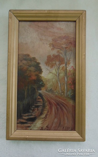 1. Forest road - oil painting