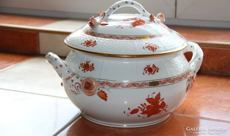 Apponyi orange12 soup bowl from Herend