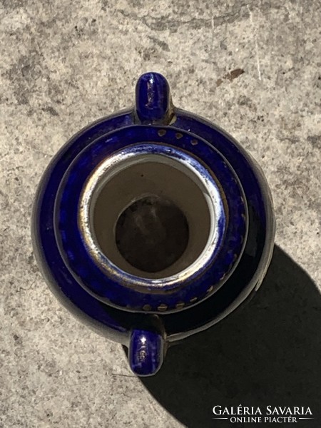 Gyönyörű kobaltkék aranyozott fülű Altwien váza