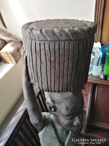 Afrikai antik valodi ébenfa szobor! 126 cm, kb 40 kg!
