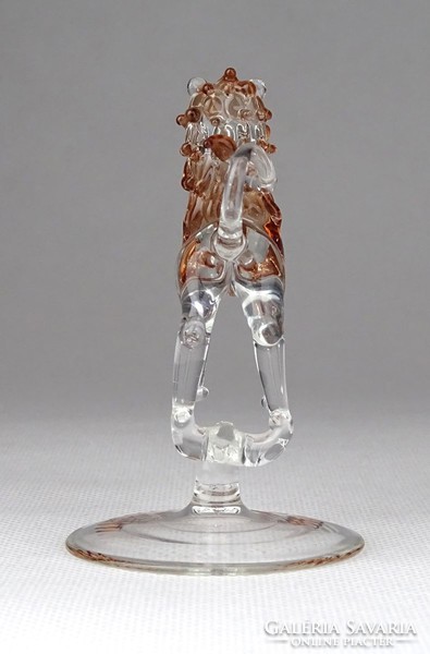 1E710 Kisméretű fújt üveg állat oroszlán 7.5 cm
