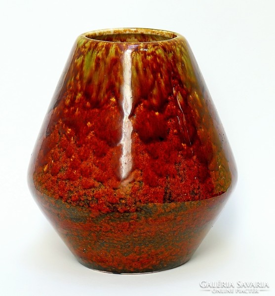 Rare granite vase with interesting glaze