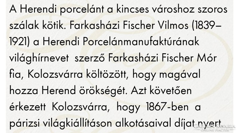 Antik Herendi 1914, Farkashàzy Fischer Mór korszak Asztalközép kínáló, tàl,torta tàl gyümölcs tàl