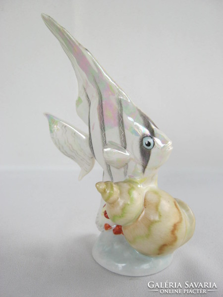 Drasche Kőbányai porcelán hal csigával vitorláshal