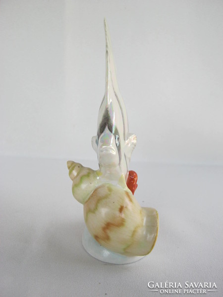 Drasche Kőbányai porcelán hal csigával vitorláshal