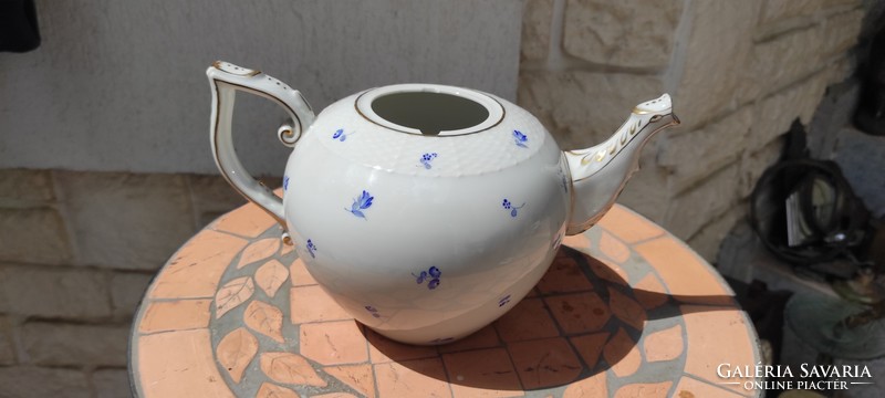 Antique Herend tea pot, painted with a blue floral pattern! Gilded! Elegant, luxurious tea and coffee too!