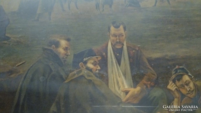 RÉVÉSZ Imre  Petőfi a táborban,1899(KÁDÁR Gábor sokszorosító olyan neves művész,mint a festő)