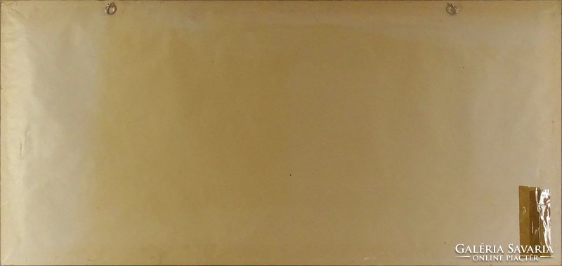1E813 Nagyméretű gobelin tájkép aranyozott keretben 61 x 128 cm