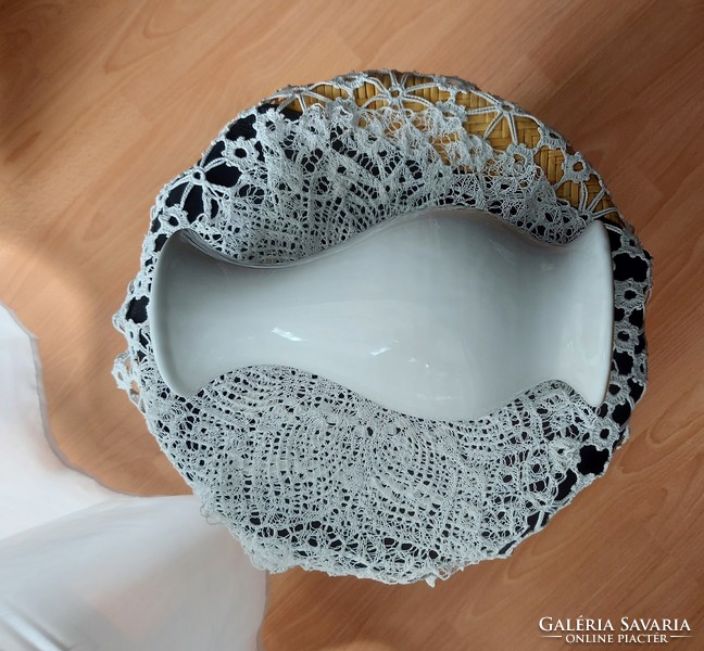 Zsuzsa Morvay  handmade white glazed ceramic vase, elegant decorative ornament