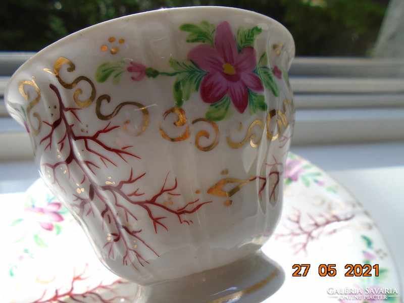 1842  "PRAG" benyomott jelzéssel ,muzeális csésze alátéttel a Kriegel&Co cégtől ritka mintával