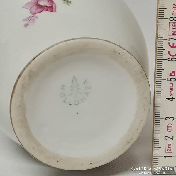 Hollóházi large porcelain vase with flower pattern (1765)