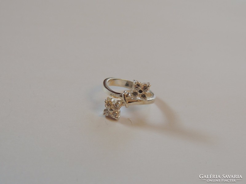Csillogó virág ezüst gyűrű